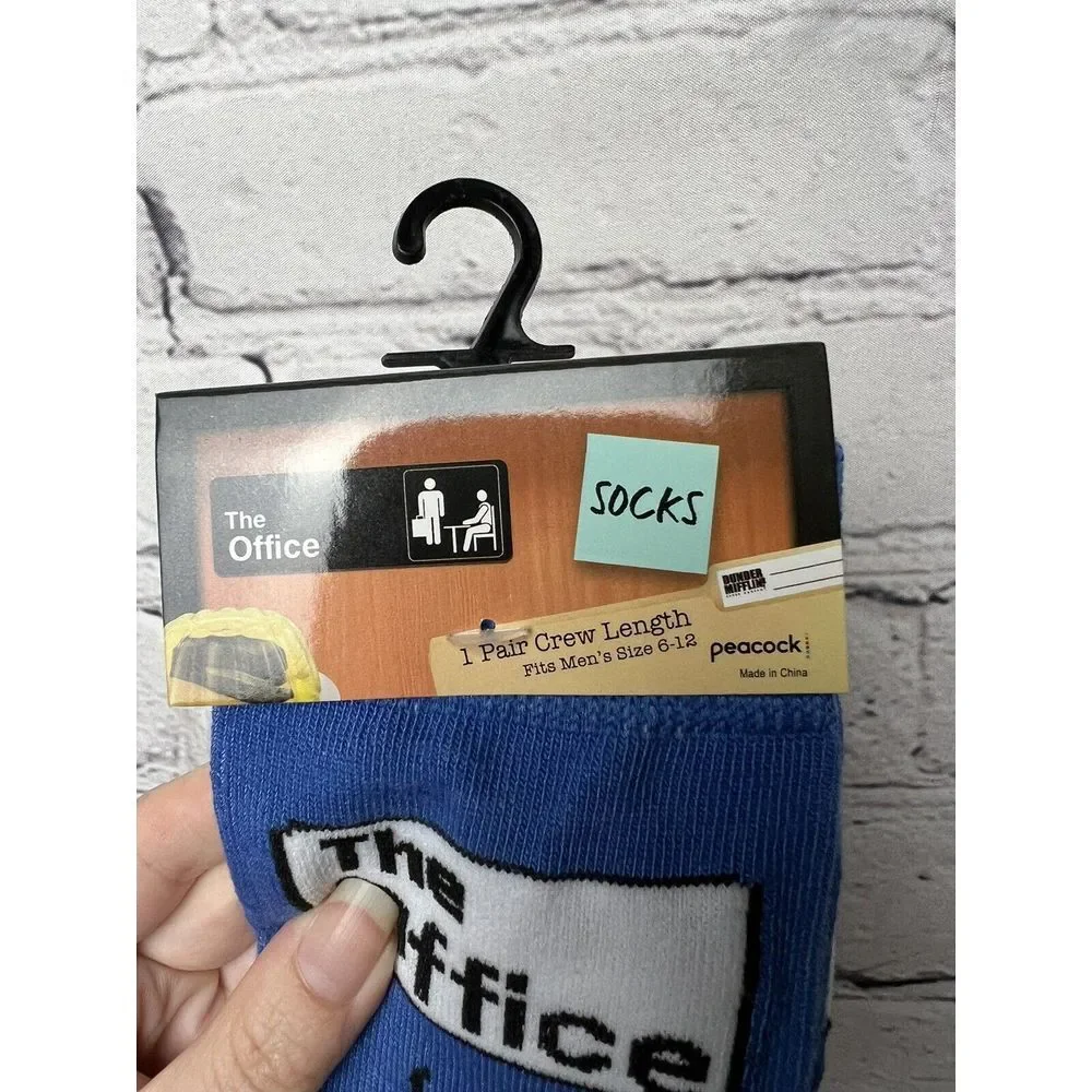 The Office Socks World's Best Boss Dunder Mifflin Blue Novelty Socks TV Show NEW